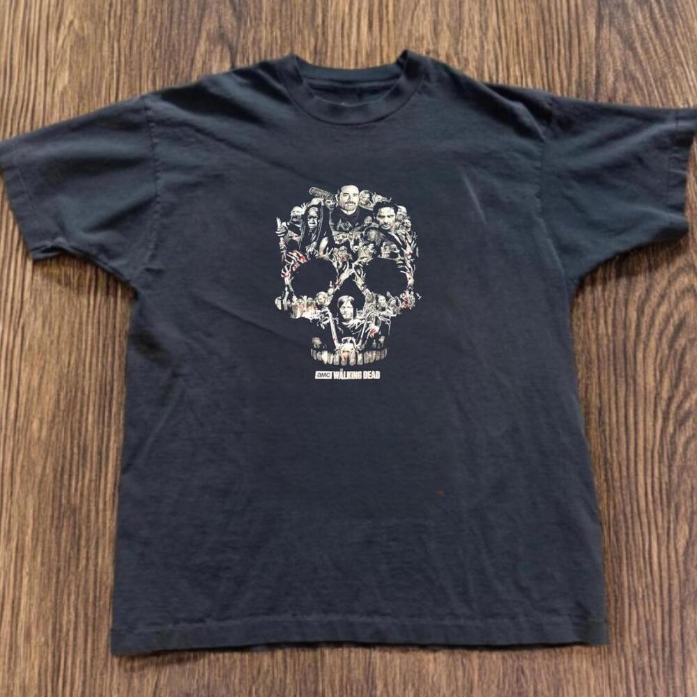 Gildan Men Black T-Shirt, The Walking Dead Black Cotton T-Shirt